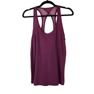 Lululemon Women 4‎ Tank Top Gym Run Yoga Athletic Burgundy Mesh Straps